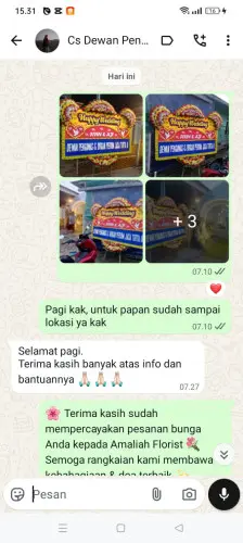Testimonial Papan Bunga Pernikahan bengkulu