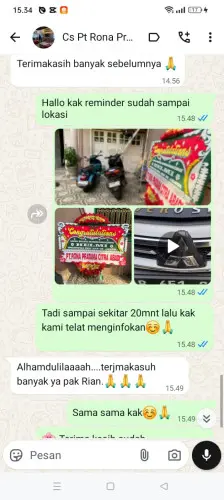 Testimonial Papan Bunga bengkulu